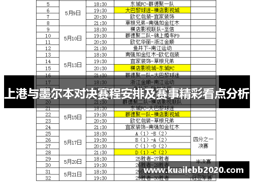 上港与墨尔本对决赛程安排及赛事精彩看点分析